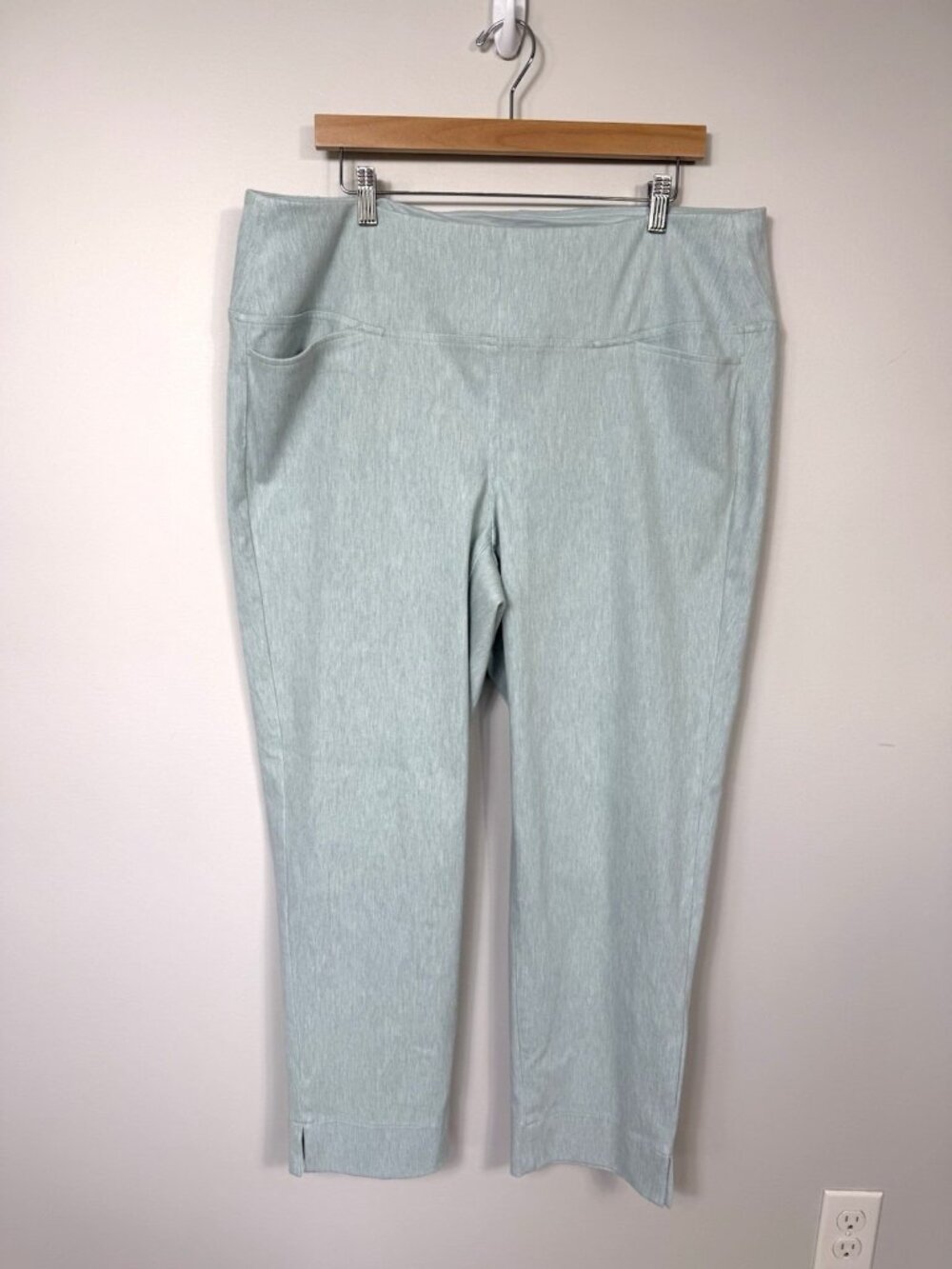 J Jill Wearever Collection Smooth-Fit Knit Jeans Pants Size 2X Green Pull On